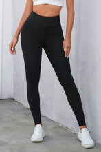 Load image into Gallery viewer, Black Criss Cross Tummy Control High Waist Leggings
