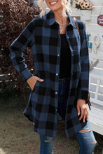 Load image into Gallery viewer, Red Turn-down Collar Plaid Shirt Coat
