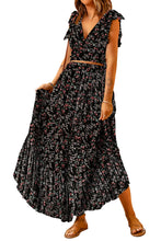 Load image into Gallery viewer, White Floral Ruffled Crop Top and Maxi Skirt Set