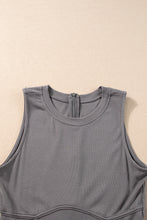 Load image into Gallery viewer, Medium Grey Cinched Waist Sleeveless Wide Leg Jumpsuit