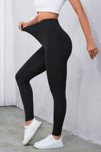 Load image into Gallery viewer, Black Criss Cross Tummy Control High Waist Leggings