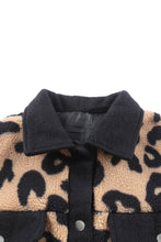 Load image into Gallery viewer, Black Contrast Trimmed Leopard Teddy Shacket