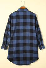 Load image into Gallery viewer, Red Turn-down Collar Plaid Shirt Coat
