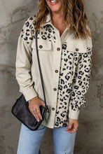 Load image into Gallery viewer, Apricot Leopard Print Detail Pocketed Corduroy Jacket