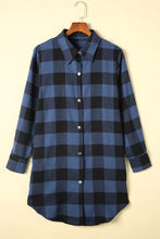 Load image into Gallery viewer, Red Turn-down Collar Plaid Shirt Coat