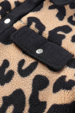 Load image into Gallery viewer, Black Contrast Trimmed Leopard Teddy Shacket