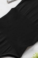 Load image into Gallery viewer, Black Solid Color Ribbed Sleeveless Sport Romper