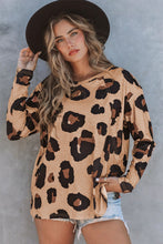 Load image into Gallery viewer, Leopard Pocket Short Sleeve Drawstring Lounge Set