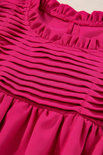 Load image into Gallery viewer, Rose Red Smocked Ruffle Sleeve Blouse