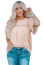 Load image into Gallery viewer, Apricot Flutter Sleeves Sheer Textured Babydoll Top