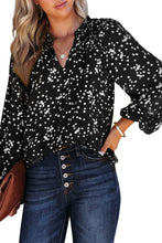 Load image into Gallery viewer, Pink Split Neck Fall Printed Crinkled Blouse