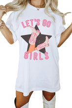 Load image into Gallery viewer, White Lets Go Girls Western Graphic Tee