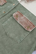 Load image into Gallery viewer, Khaki Patchwork Hooded Corduroy Shacket