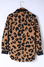 Load image into Gallery viewer, Black Contrast Trimmed Leopard Teddy Shacket