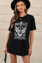 Load image into Gallery viewer, Pink Guitar Slogan Letter Graphic Print Oversized T Shirt