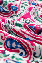 Load image into Gallery viewer, Pink Bohemian Print Tie Neck Ruffle Hem Short Dress