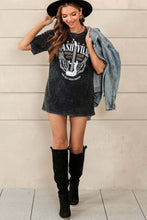 Load image into Gallery viewer, Black Mineral Wash NASHVILLE Vintage Graphic T Shirt