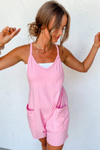Load image into Gallery viewer, Pink Sleeveless Pocketed V Neck Jersey Romper