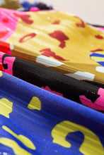 Load image into Gallery viewer, Rose Leopard Flutter Sleeve V Neck Crinkled Blouse