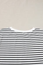Load image into Gallery viewer, White Stripe Contrast Edge Tee and Shorts Set
