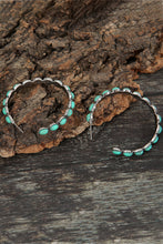 Load image into Gallery viewer, Retro Turquoise Circle C-shaped Earrings