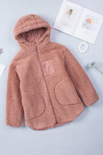Load image into Gallery viewer, Pink Sherpa Zip Hooded Teddy Jacket