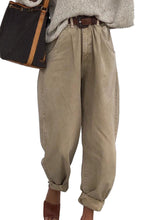 Load image into Gallery viewer, White Solid High Waist Casual Pants