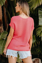 Load image into Gallery viewer, Red Clay Solid Loose Knit Short Dolman Sleeve Sweater