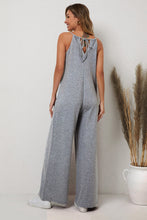Load image into Gallery viewer, Black Loose Fit Side Pockets Spaghetti Strap Wide Leg Jumpsuit