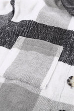 Load image into Gallery viewer, Plaid Color Block Buttoned Long Sleeve Jacket with Pocket