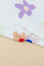Load image into Gallery viewer, White Flower Print Short Sleeve High Waist Two Piece Shorts Set