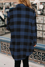 Load image into Gallery viewer, Red Turn-down Collar Plaid Shirt Coat