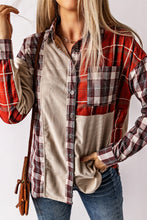 Load image into Gallery viewer, Plaid Corduroy Patchwork Shacket