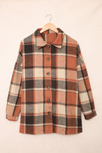 Load image into Gallery viewer, Rose Plaid Print Buttoned Shirt Jacket