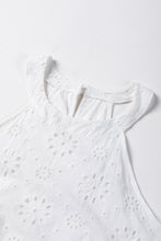 Load image into Gallery viewer, White Boho Eyelet Pattern Halter Neck Sleeveless Dress