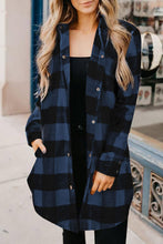 Load image into Gallery viewer, Red Turn-down Collar Plaid Shirt Coat