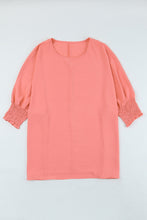 Load image into Gallery viewer, Pink Smocked Wrist Shift Top