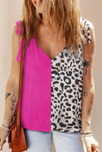 Load image into Gallery viewer, Black Contrast Solid Leopard Short Sleeve T-shirt Dress with Slits