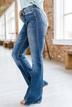 Load image into Gallery viewer, Sky Blue Medium Wash High Rise Flare Jeans
