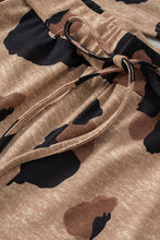 Load image into Gallery viewer, Leopard Pocket Short Sleeve Drawstring Lounge Set