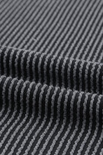 Load image into Gallery viewer, Gray Striped Ribbed Knit T-shirt Shift Dress