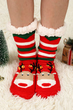 Load image into Gallery viewer, Fiery Red Christmas Cartoon Pattern Woolen Knit Socks