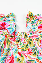 Load image into Gallery viewer, White Floral Print Ruffled Sleeveless Midi Dress