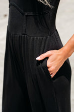 Load image into Gallery viewer, Black Cinched Waist Sleeveless Wide Leg Jumpsuit