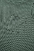 Load image into Gallery viewer, Mist Green Waffle Knit Patched Pocket Tank and Drawstring Shorts Set