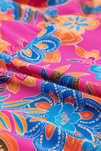 Load image into Gallery viewer, Red Floral Print Ruffled Sleeveless Plus Size Long Dress