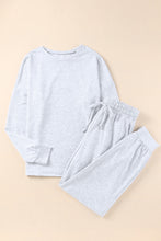 Load image into Gallery viewer, Gray Long Sleeve Pullover and Jogger Pants Lounge Set