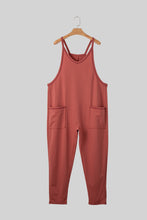 Load image into Gallery viewer, Gold Flame Side Pockets Harem Pants Sleeveless V Neck Jumpsuit
