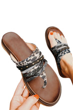 Load image into Gallery viewer, Leopard Studded Animal Print Flip Flop Sandals