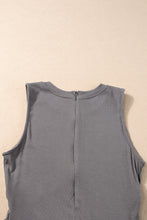 Load image into Gallery viewer, Medium Grey Cinched Waist Sleeveless Wide Leg Jumpsuit